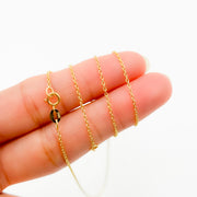 030R01LGJ08018K. 18K Solid Gold Cable Chain with Extender